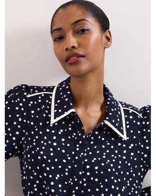 Phase Eight Blue Collared Mini Tunic Dress