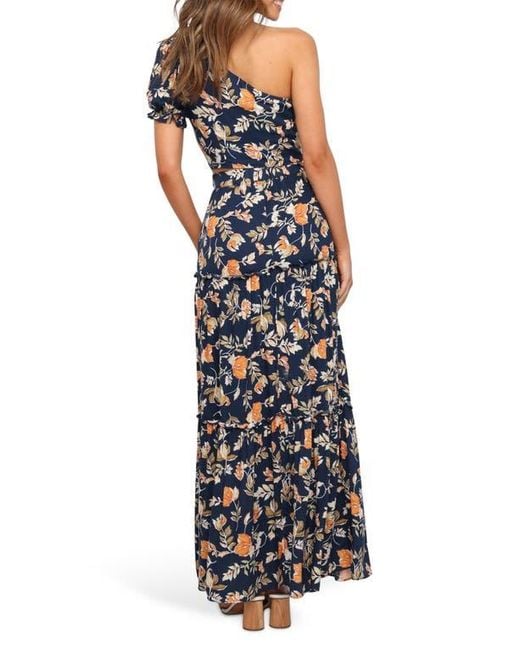 Petal Pup Women's Blue Deaville Floral Tiered Maxi Skirt