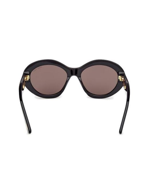 Tom Ford Brown 55Mm Oval Sunglasses