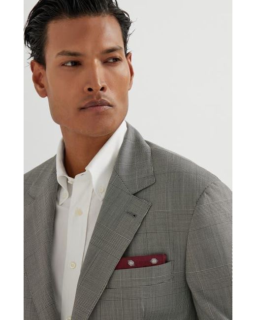Brunello Cucinelli Gray Prince Of Wales Blazer for men