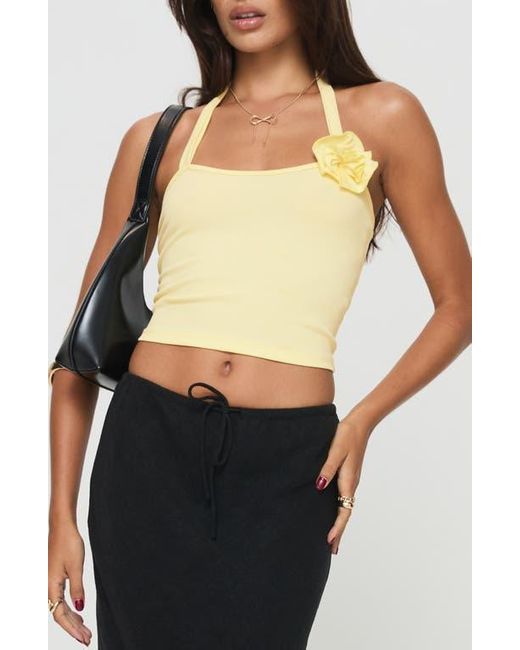 Princess Polly Black You'Ve Got The Love Rosette Halter Top