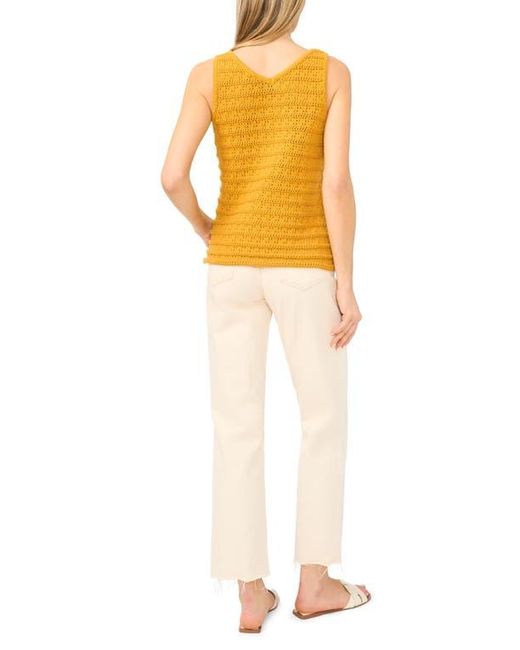 Halogen® Orange Openwork Sleeveless Sweater
