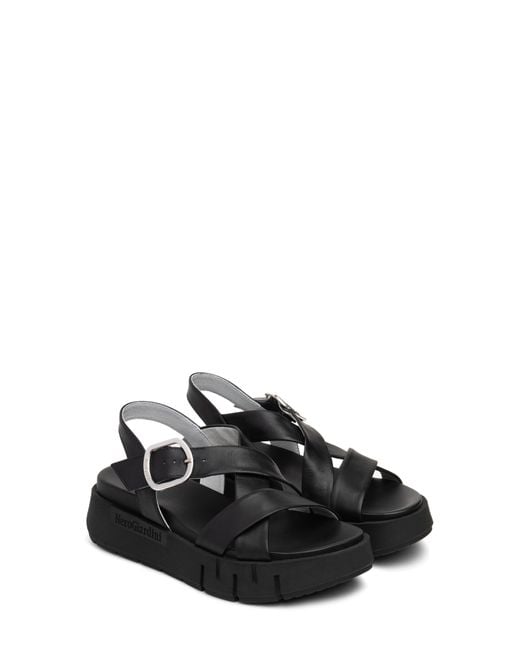 Nero Giardini Black Slingback Platform Sandal