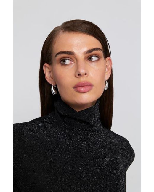 Elle Collection Black Knit Turtleneck Top Solid