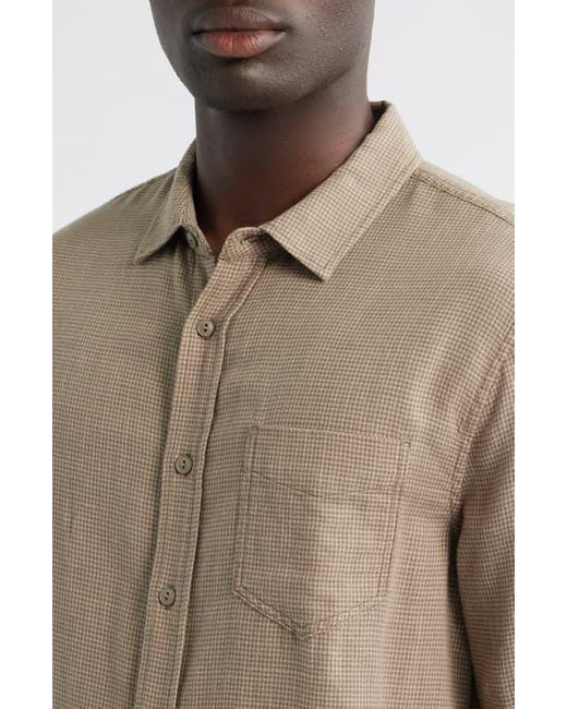 Rails Natural Wyatt Microcheck Cotton Button-Up Shirt for men