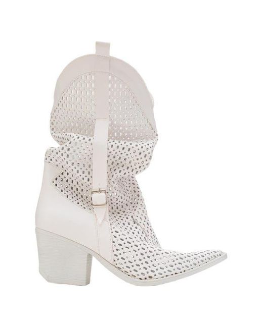Prologue Shoes White Larry Western Cut-Out Summer Boots