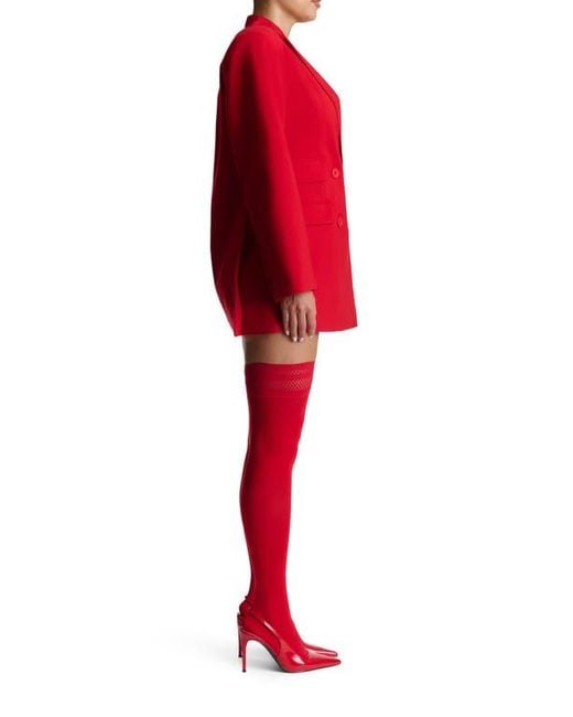 Naked Wardrobe Red Oversize Long Sleeve Blazer Dress
