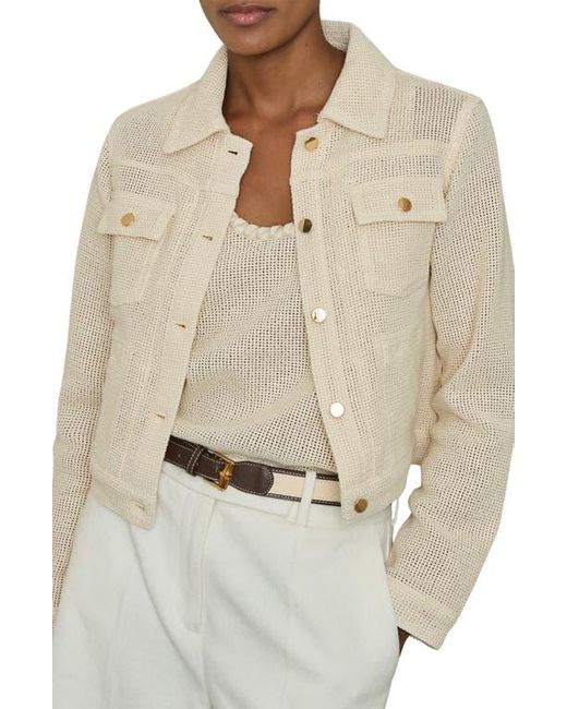 Reiss Natural Renzo Mesh Trucker Jacket