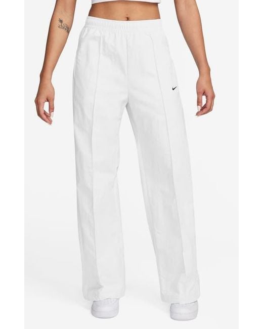 Nike White Sportswear Everything Wovens Mid-Rise Open-Hem Pants
