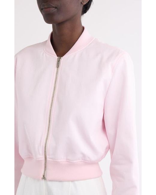 Givenchy Pink Logo Embroidered Crop Bomber Jacket
