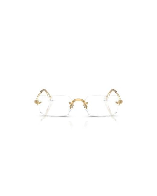 Ray-Ban Metallic 52Mm Rectangle Optical Glasses