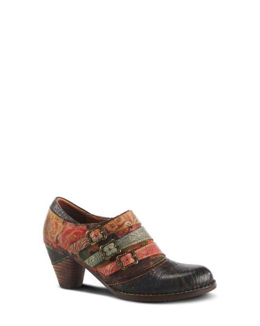 Spring Step Brown Graphic Bootie