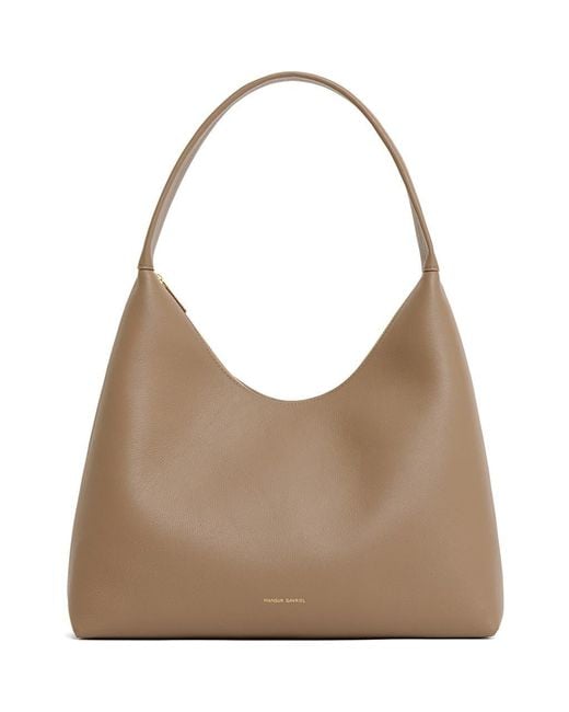 Mansur Gavriel Brown Candy Pebbled Leather Shoulder Bag