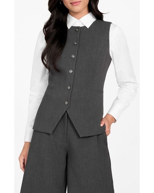 Guess Black Isabeau Button-Up Vest