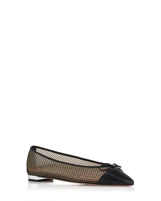 Aquazzura Black Gioia Cap Toe Ballet Flat