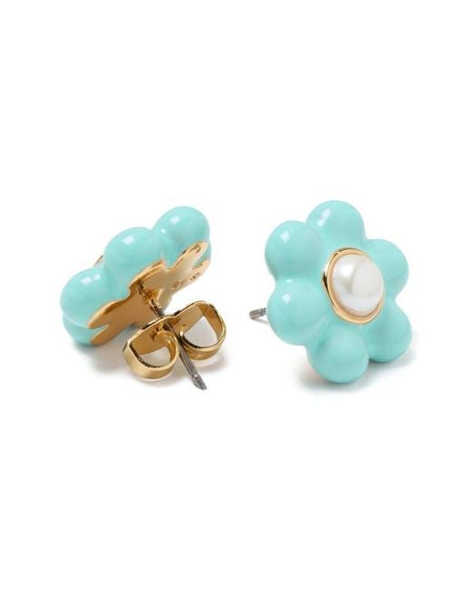 Kate Spade Blue Petal Puff Stud Earrings