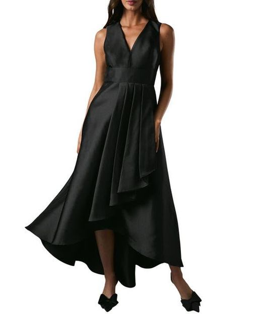 Coast Black Sleeveless Plunge Waterfall Maxi Dress