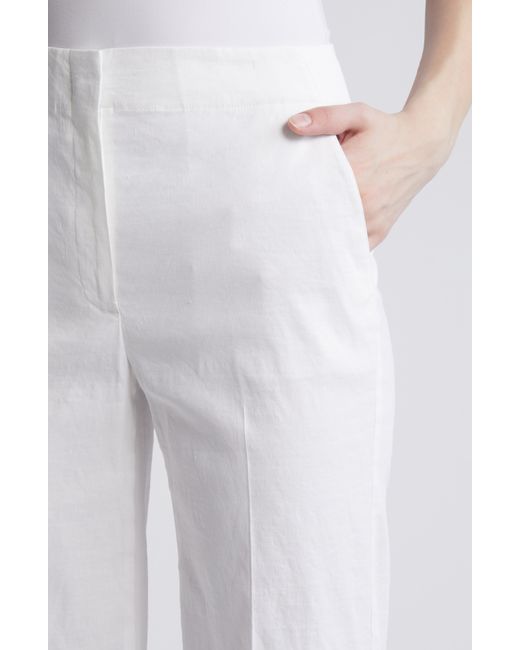 Theory White Clean Terena Linen Blend Pants