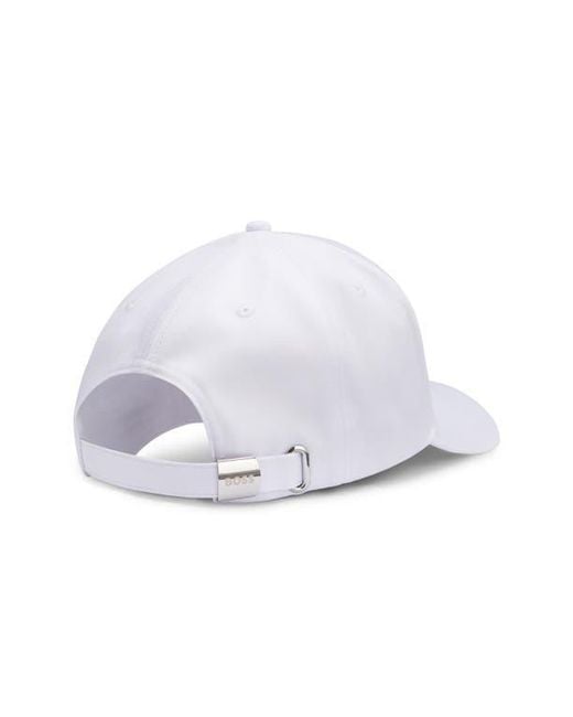 Boss White Poulin Lux Flag Patch Adjustable Baseball Cap for men