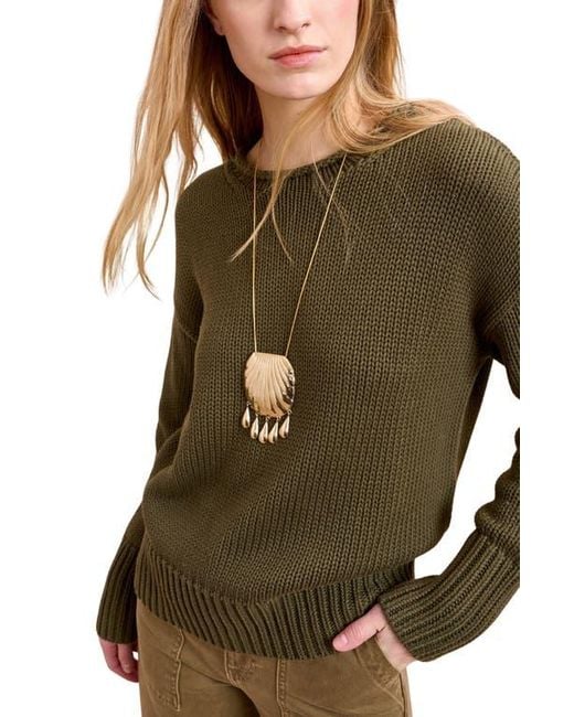 La Ligne Green Solid Marina Sweater