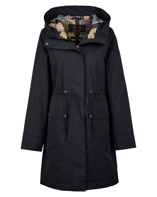 Barbour Bowlees Waterproof Longline Jacket in Black Lyst