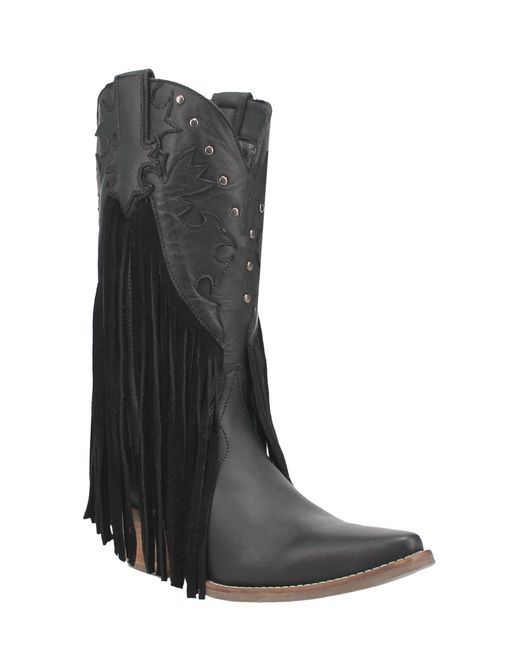 Dingo Black Hoedown Fringe Western Boot