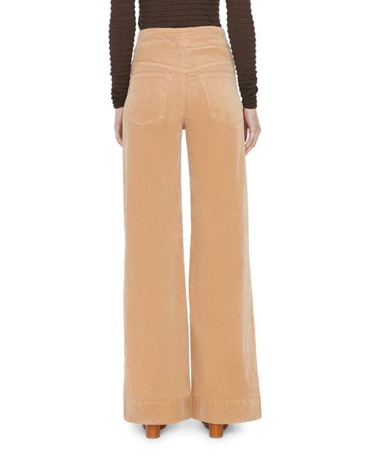 FRAME Le Hardy High Waist Wide Leg Corduroy Pants in Natural | Lyst