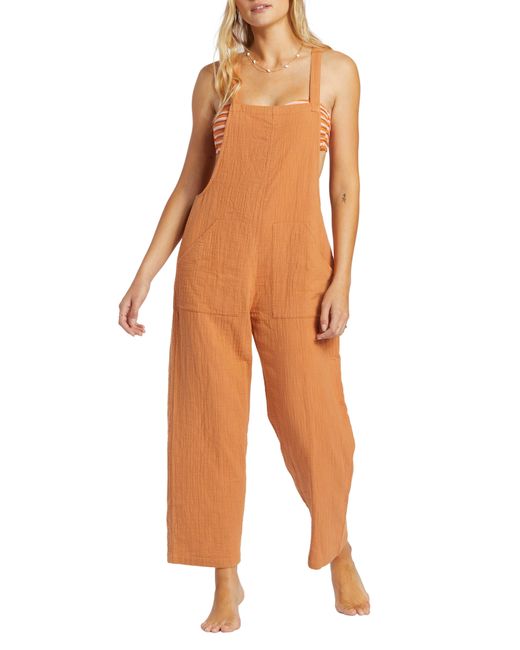 Billabong Pacific Time Cotton Gauze Jumpsuit Lyst