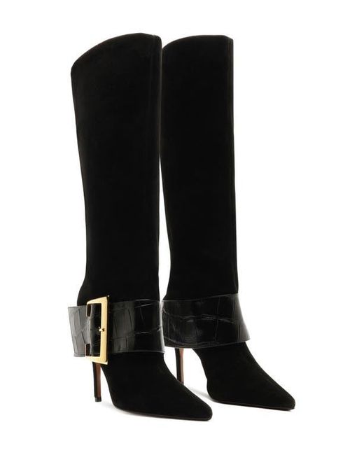 SCHUTZ SHOES Black Beatrix Pointed Toe Boot