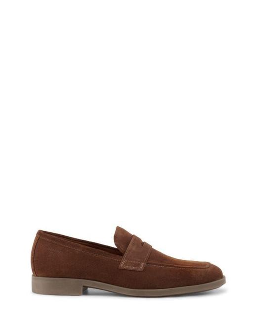 Vagabond Brown Troy Square Toe Suede Penny Loafer for men