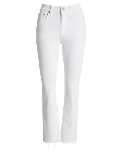 Rag & Bone White Flexi Peyton Raw Hem Ankle Bootcut Jeans