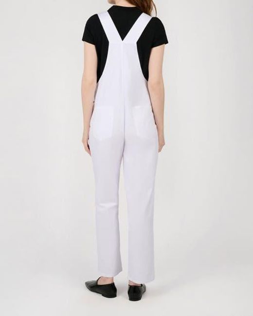 WeWoreWhat White Basic Straight Leg Overall