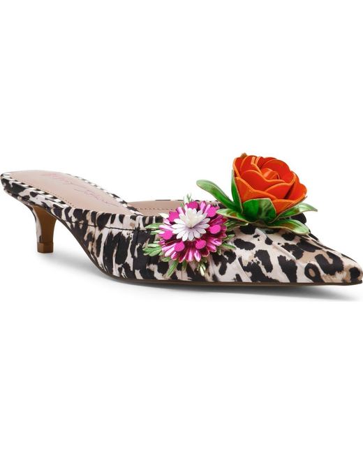 Betsey Johnson Multicolor Abigayle Kitten Heel Satin Mule