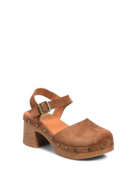 Kork-Ease Brown Tribecca Ankle Strap Platform Clog