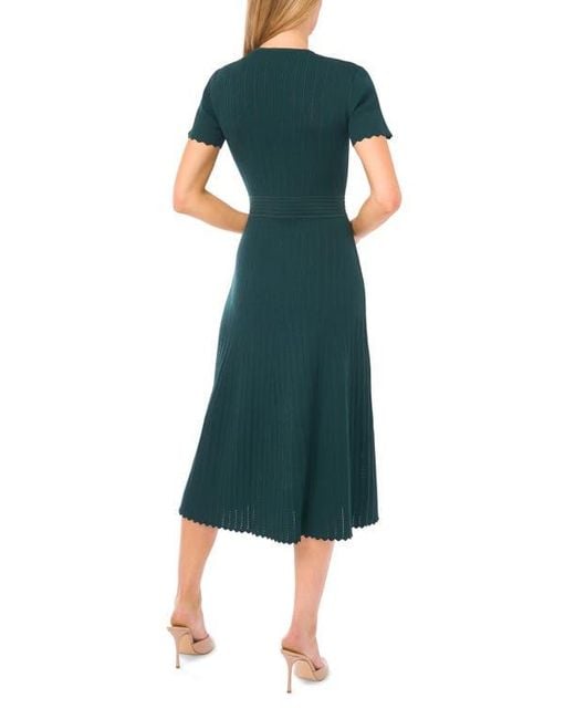 ted baker green pleated dress Pointelle Short Sleeve Midi in _newnew