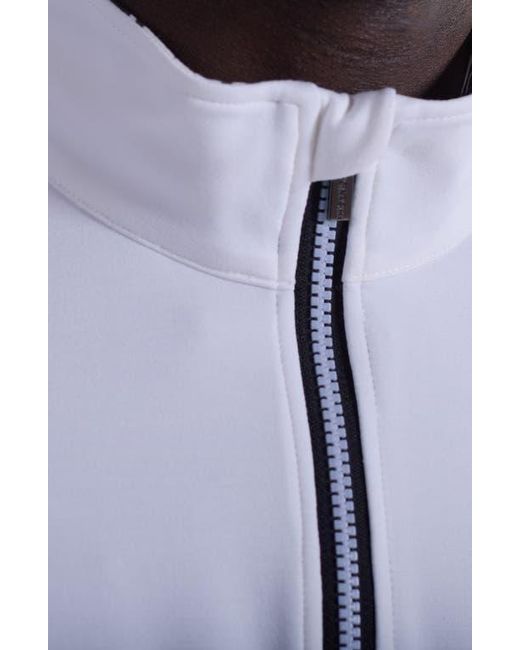 Bugatchi White Solid Quarter Zip Pullover for men