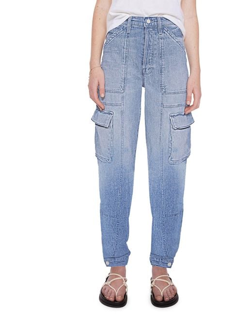 Mother The Curbside Cargo Flood Jeans in Blue | Lyst