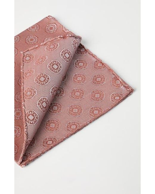 Brunello Cucinelli Pink Pocket Square With Pattern for men