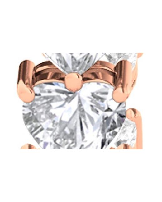 HauteCarat White Heart Lab Created Diamond Inside Out Hoop Earrings
