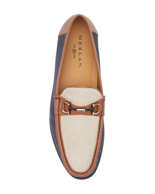 Mezlan Blue Kheanill Moc Toe Bit Loafer for men