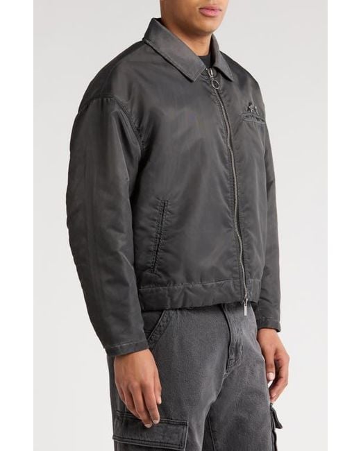PacSun Black Washed Nylon Zip Jacket for men