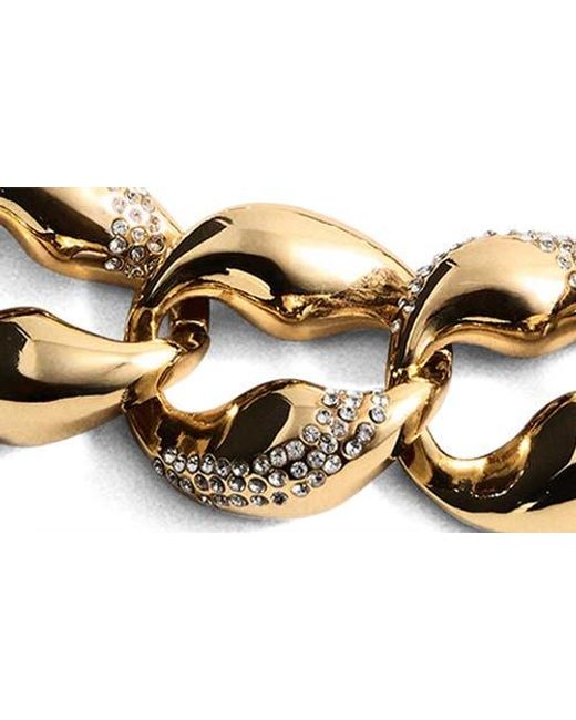 Mango Metallic Crystal Embellished Collar Necklace