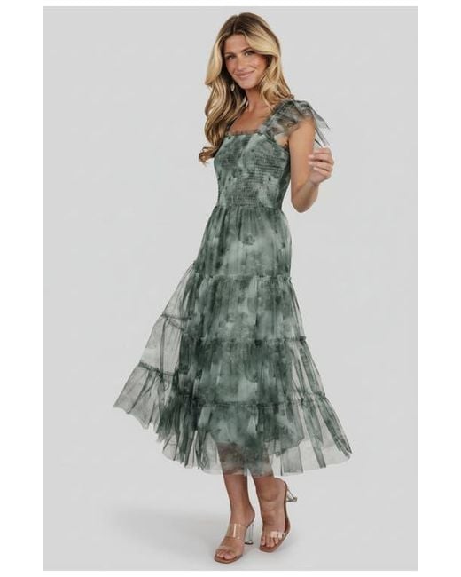 Baltic Born Clementine Tulle Midi Dress in Green | Lyst Baltic Born Clementine Tulle Midi Dress in Green | Lyst