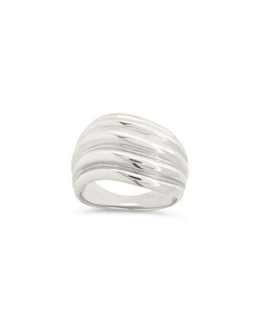 Sterling Forever White Skylar Layered Statement Ring