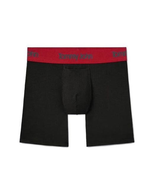 Tommy John Black Second Skin 6-Inch Boxer Briefs for men