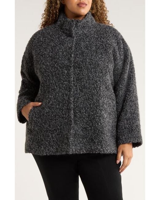 Eileen Fisher Black Alpaca & Wool Blend Short Coat