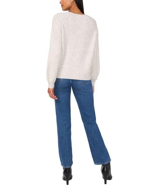 Vince Camuto White Raglan Sleeve Sweater