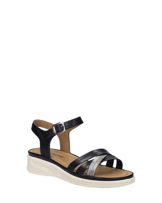 Josef Seibel White Sevran Ankle Strap Platform Wedge Sandal