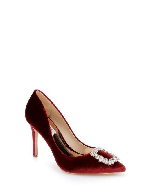 Badgley Mischka Brown Cher Crystal Embellished Pump