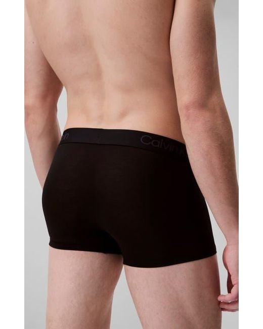 Calvin Klein Black 3-Pack Stretch Modal Trunks for men